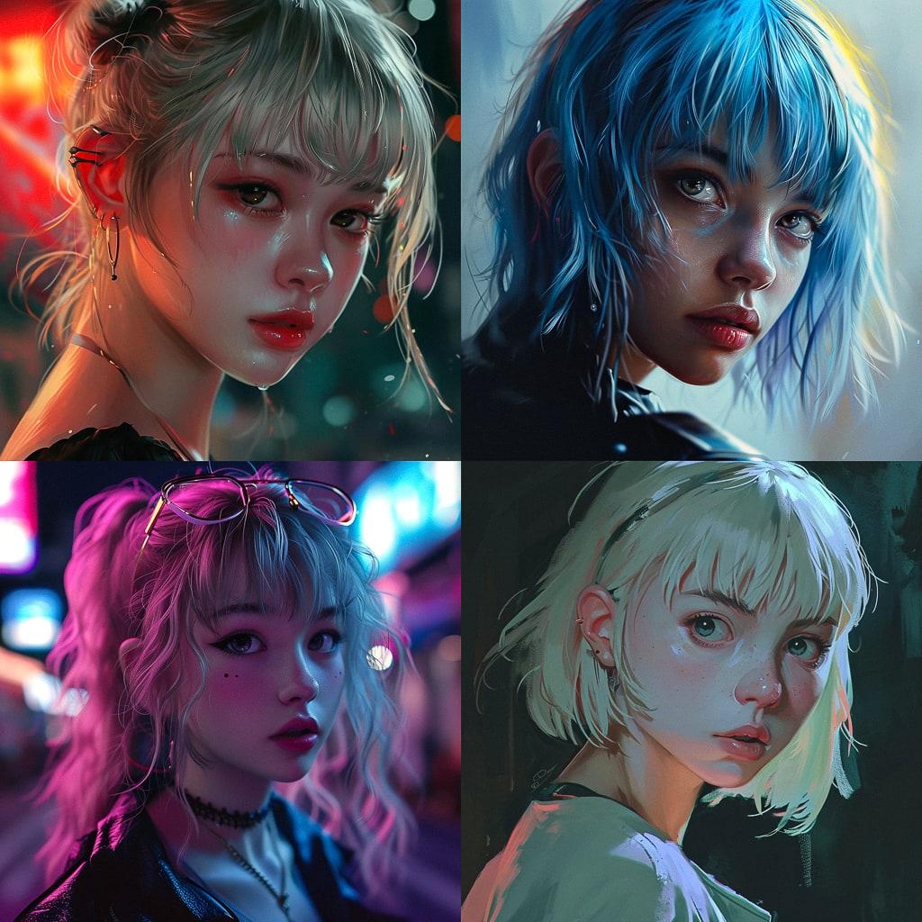 Anime style style, Midjourney V6, render 1 of 4