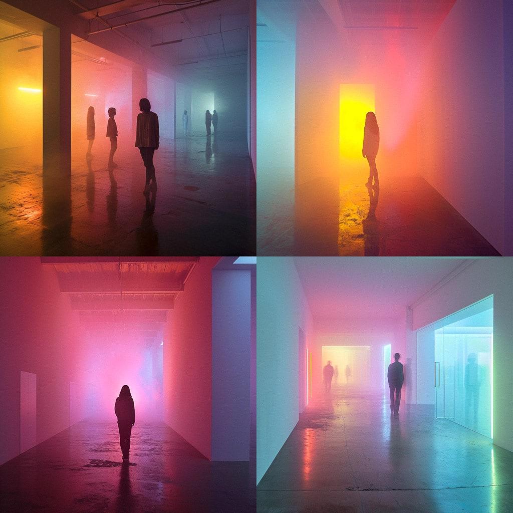 Ann Veronica Janssens style, Midjourney V6, render 1 of 4