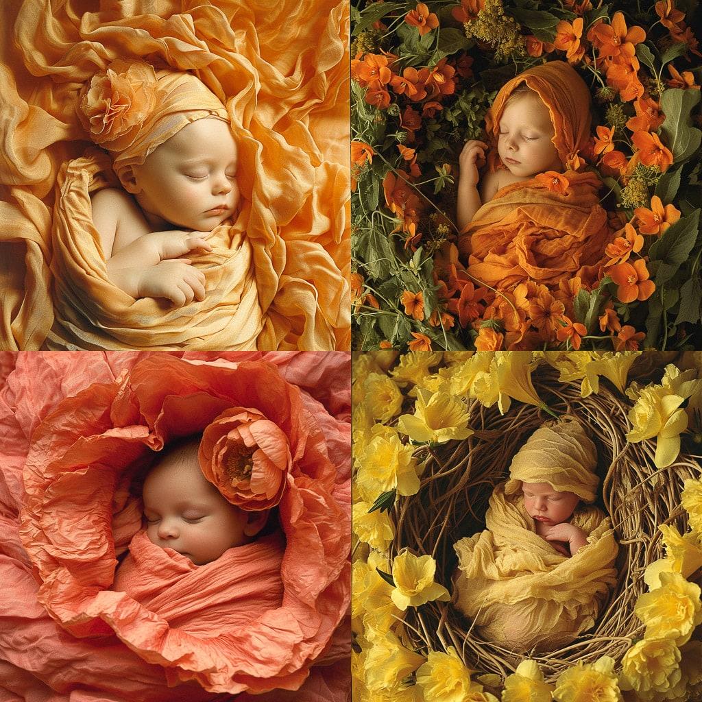 Anne Geddes style, Midjourney V6, render 1 of 4