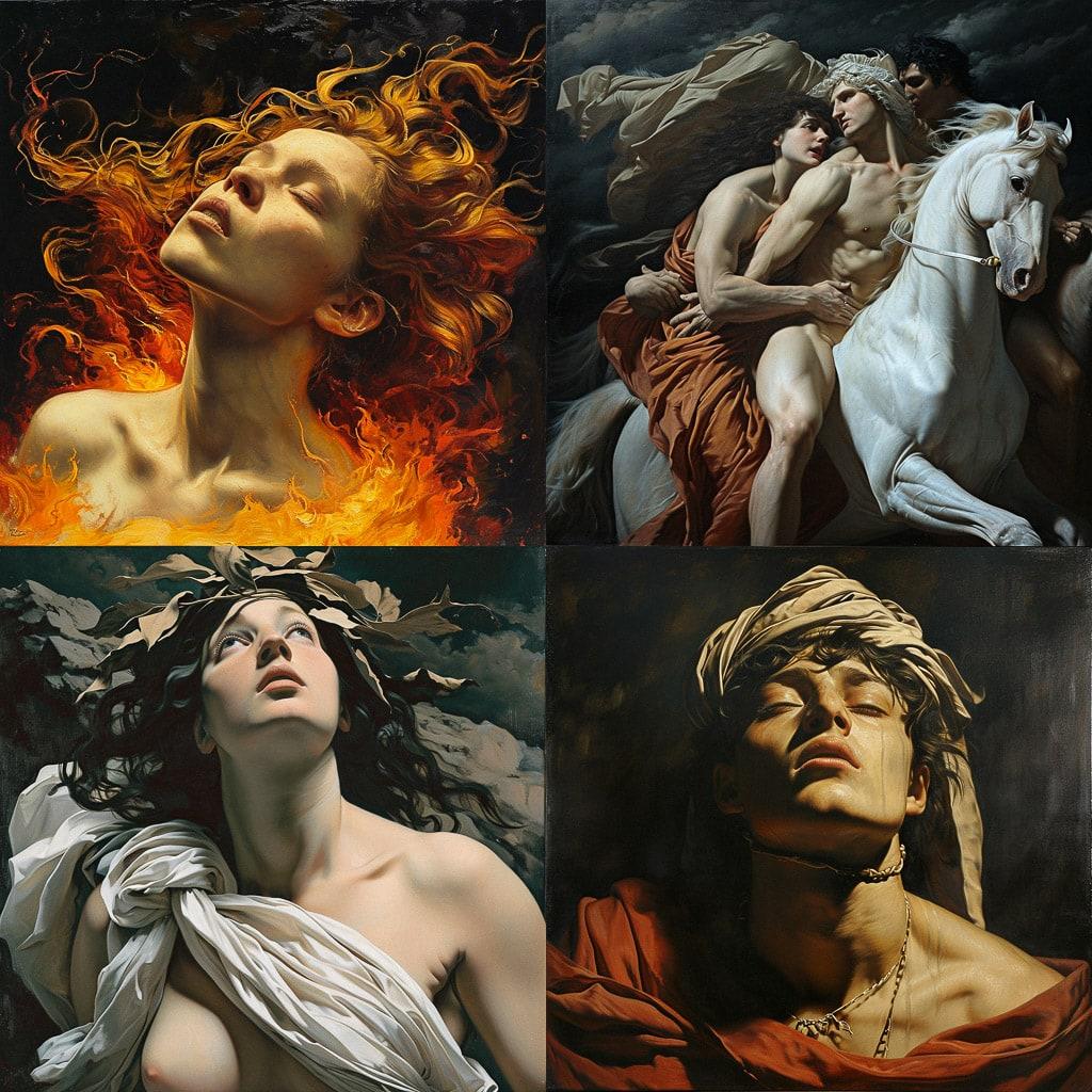 Anne-Louis Girodet style, Midjourney V6, render 1 of 4