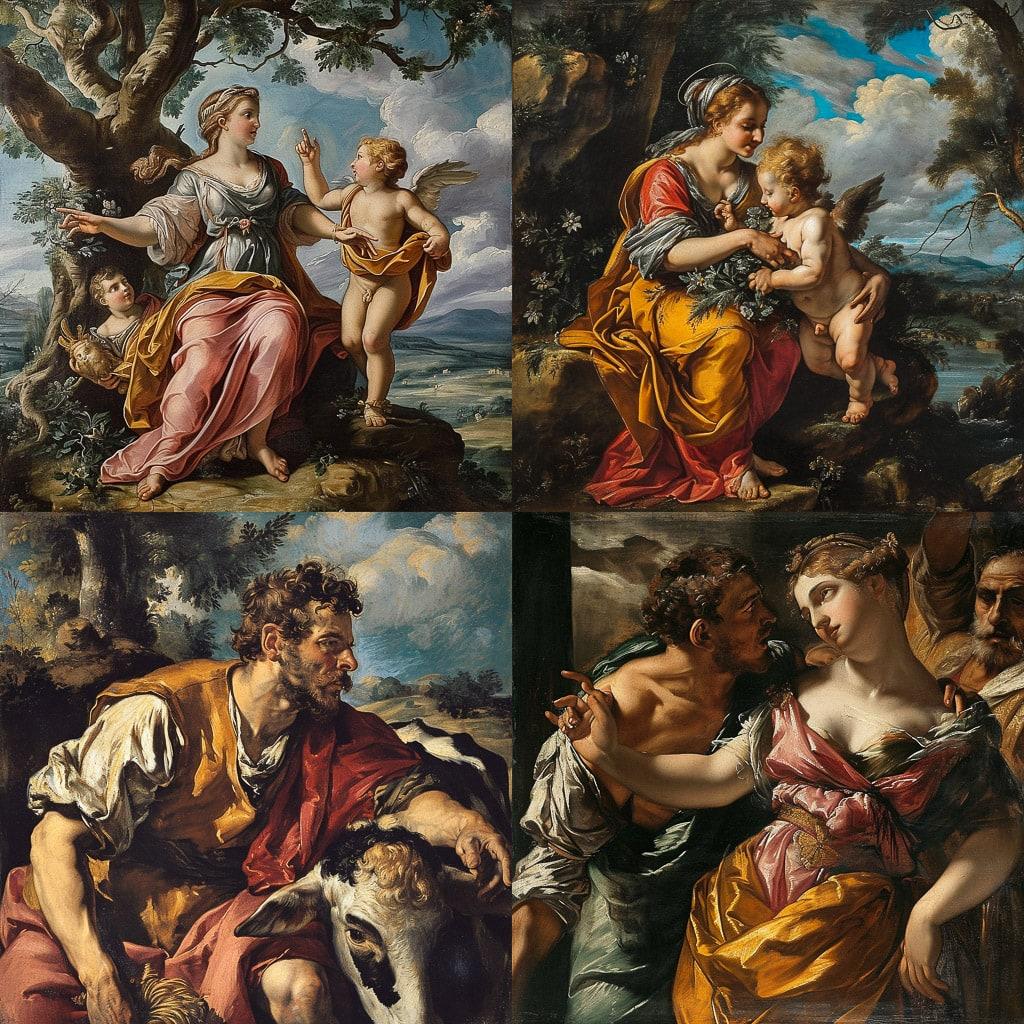 Annibale Carracci style, Midjourney V6, render 1 of 4