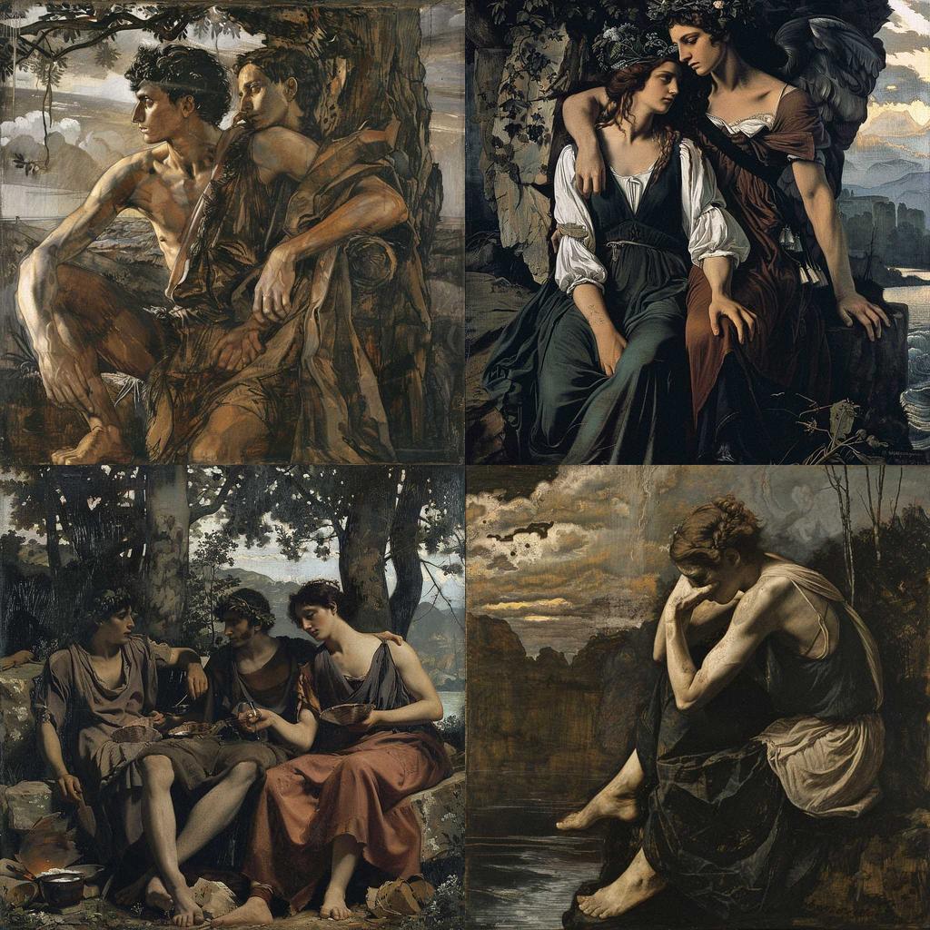 Anselm Feuerbach style, Midjourney V6, render 1 of 4