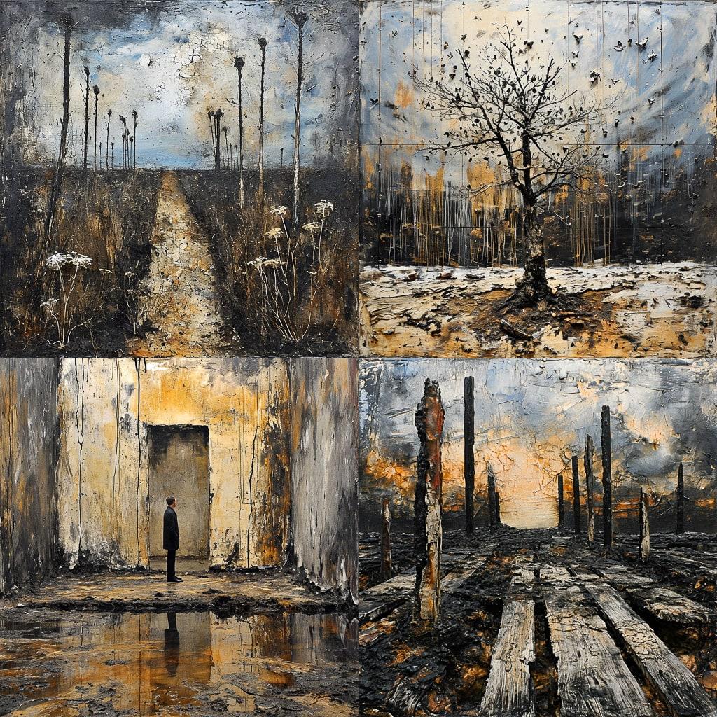 Anselm Kiefer style, Midjourney V6, render 1 of 4
