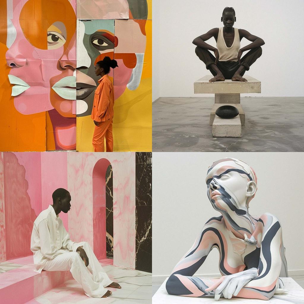 Anthea Hamilton style, Midjourney V6, render 1 of 4