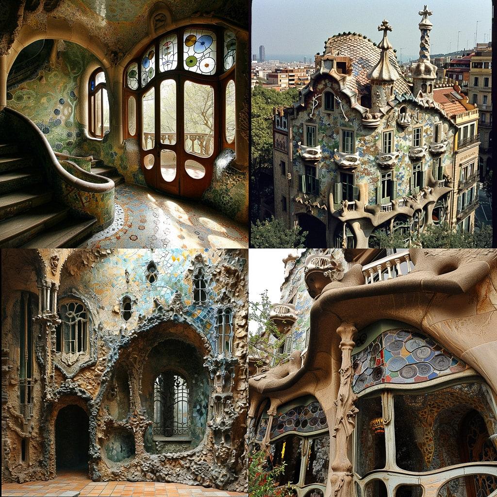 Antoni Gaudi style, Midjourney V6, render 1 of 4