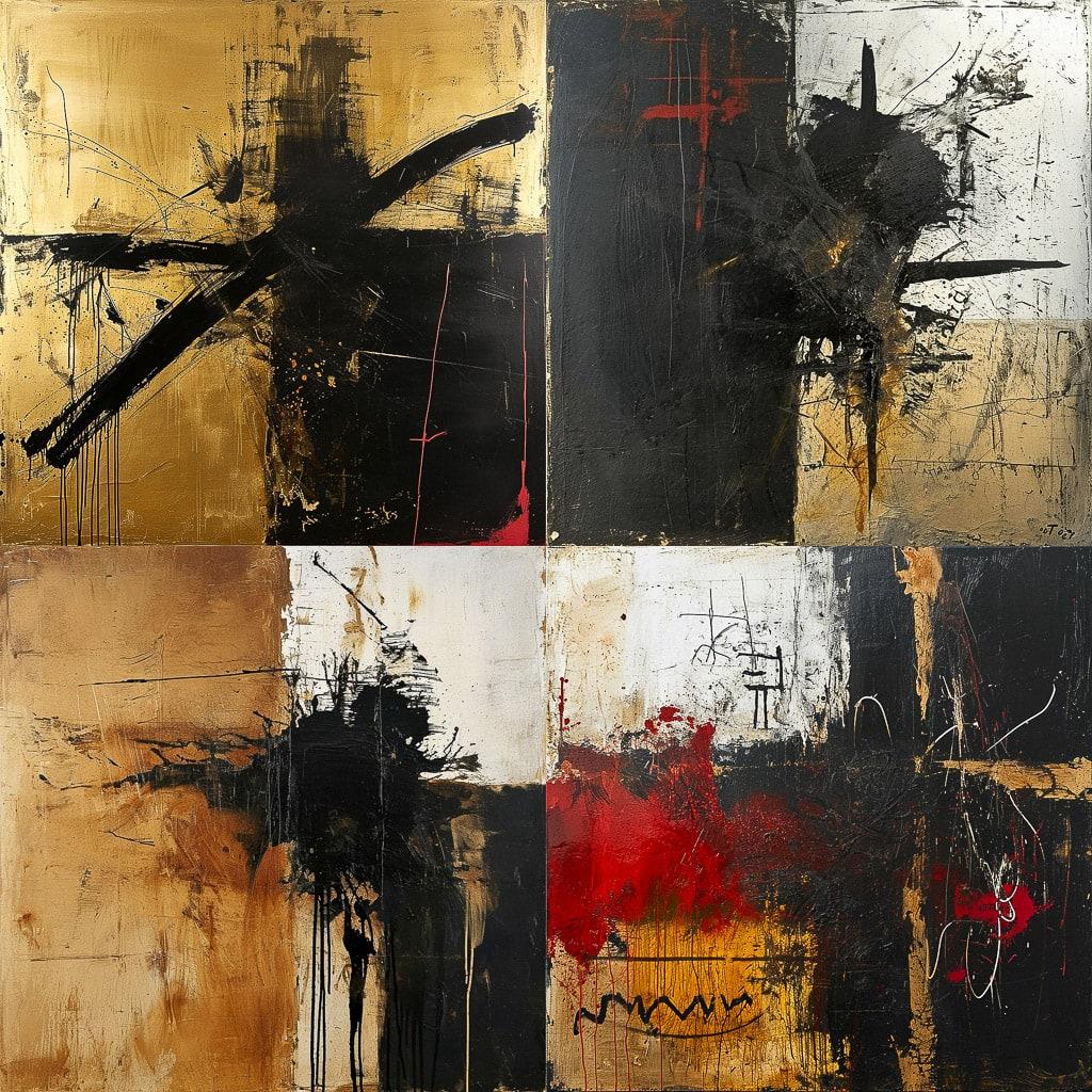 Antoni Tapies style, Midjourney V6, render 1 of 4