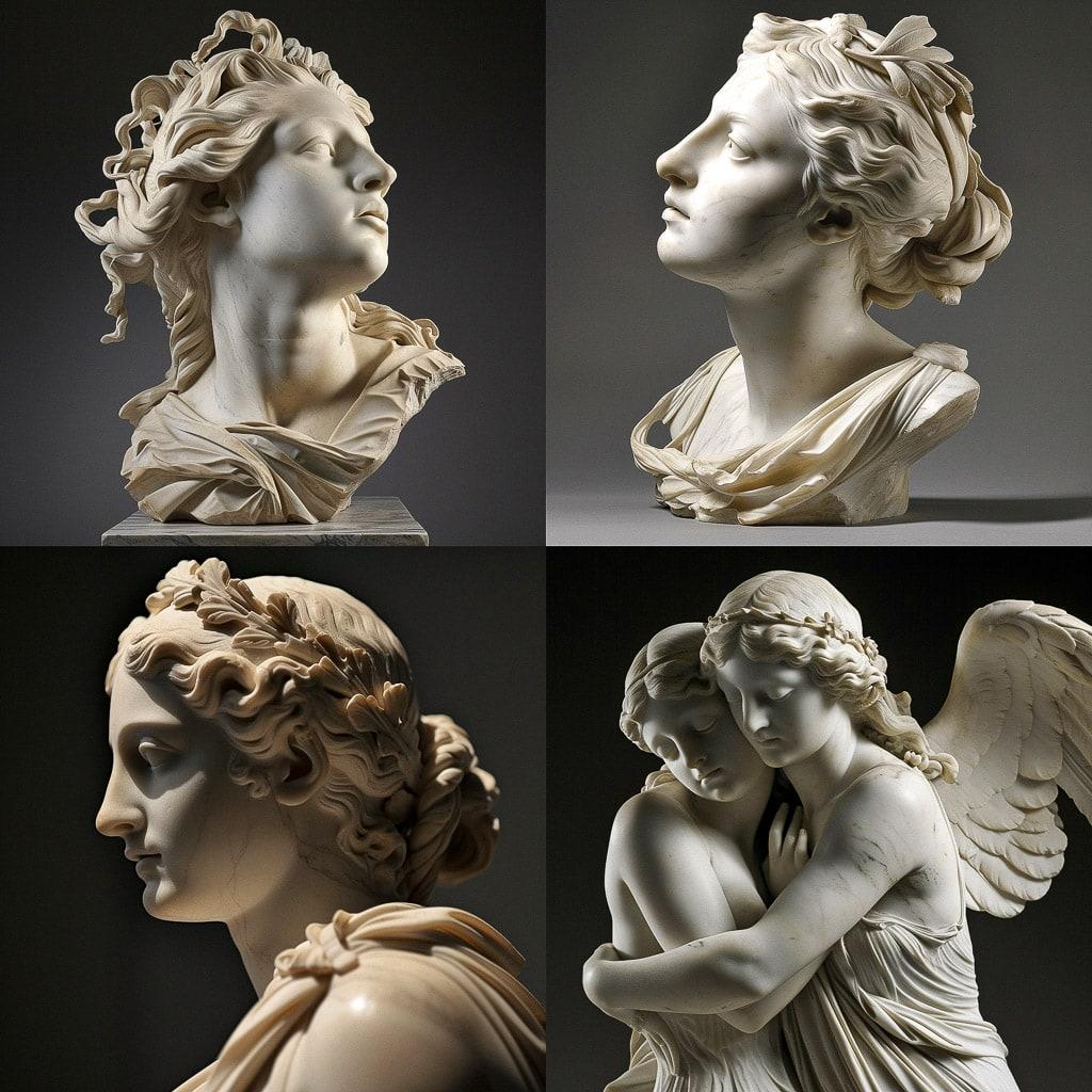 Antonio Canova style, Midjourney V6, render 1 of 4