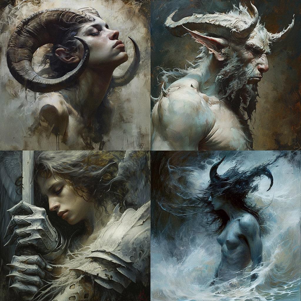 Antonio J. Manzanedo style, Midjourney V6, render 1 of 4