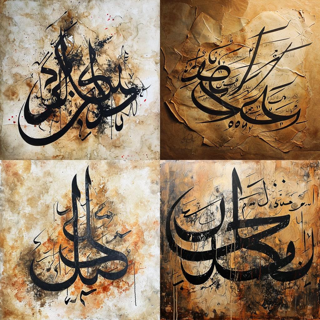 Arabic calligraphy style, Midjourney V6, render 1 of 4