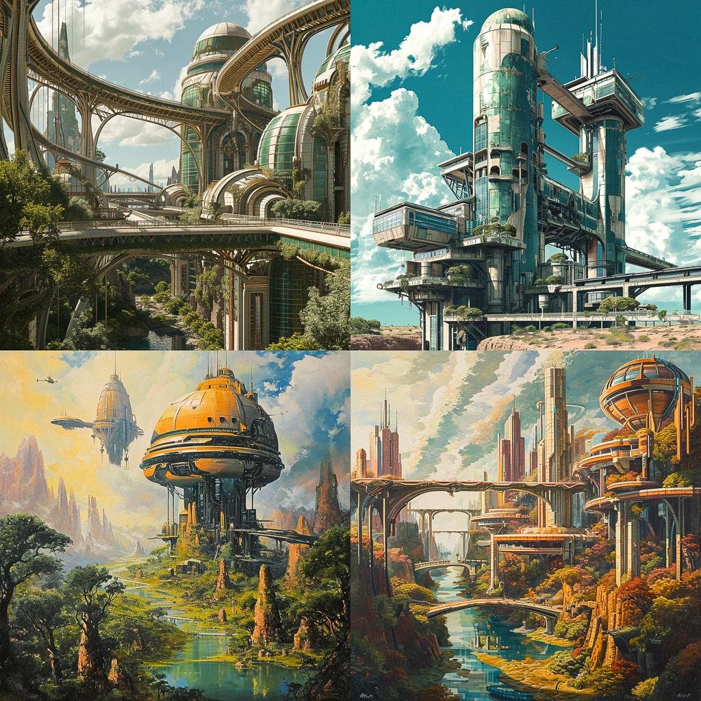 Arcology style, Midjourney V6, render 1 of 4