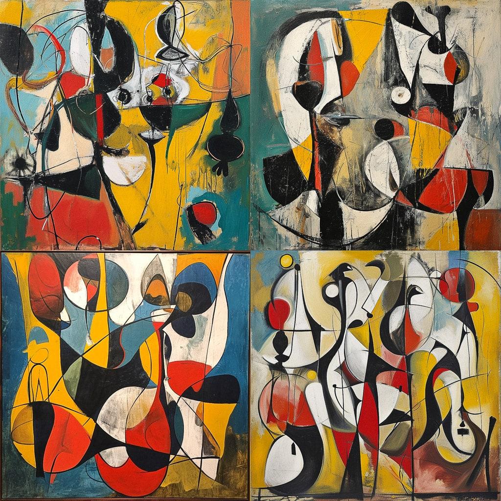 Arshile Gorky style, Midjourney V6, render 1 of 4