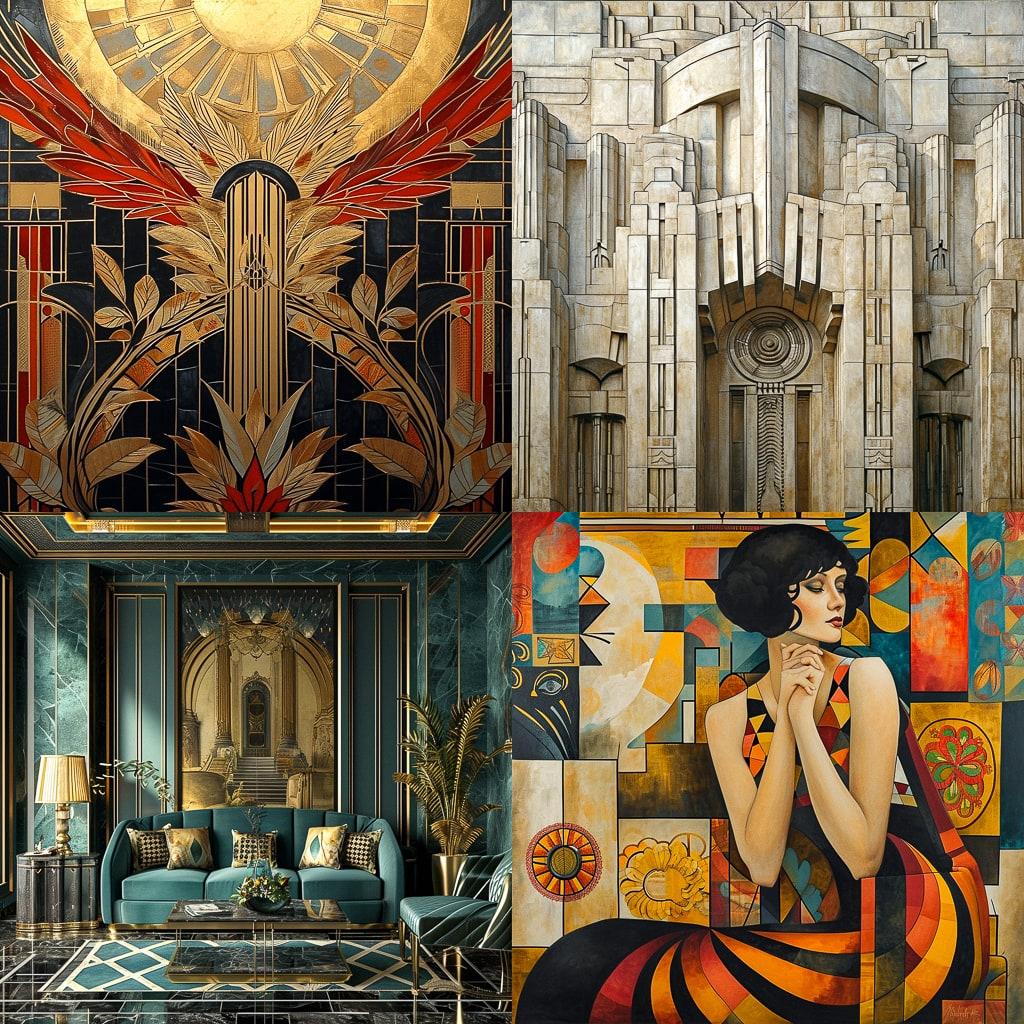 Art Deco style, Midjourney V6, render 1 of 4
