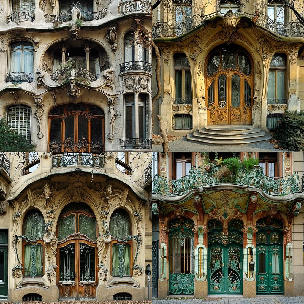 Art Nouveau architecture style, Midjourney V6, render 1 of 4