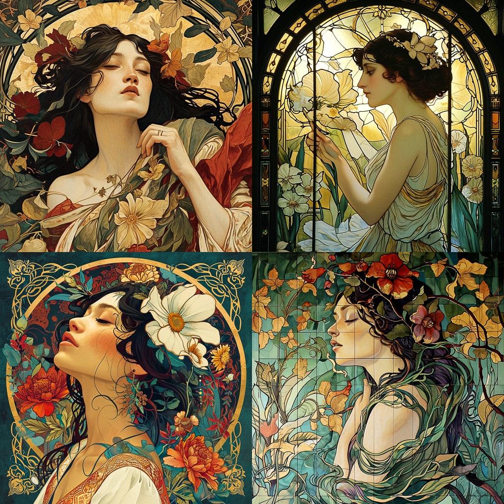 Art Nouveau style, Midjourney V6, render 1 of 4