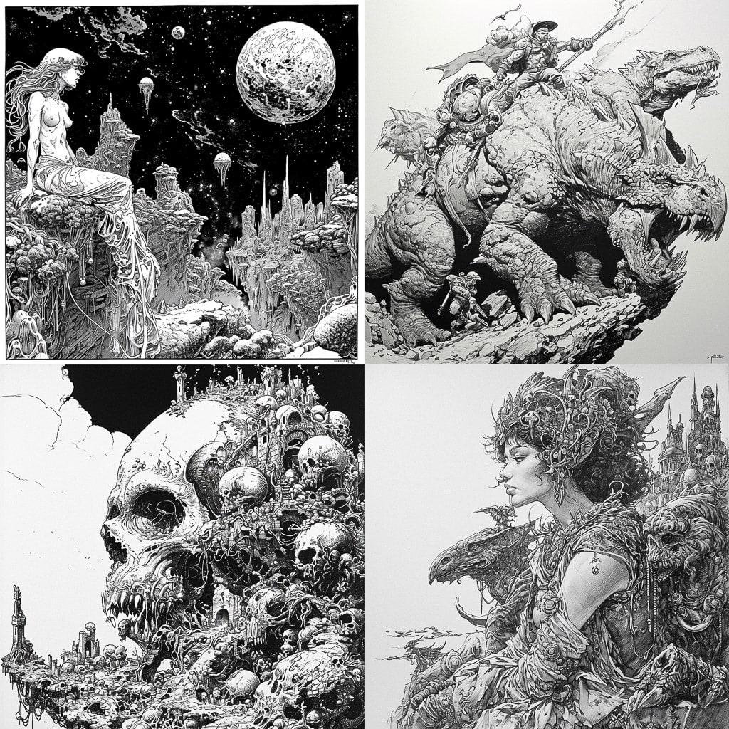 Arthur Adams style, Midjourney V6, render 1 of 4