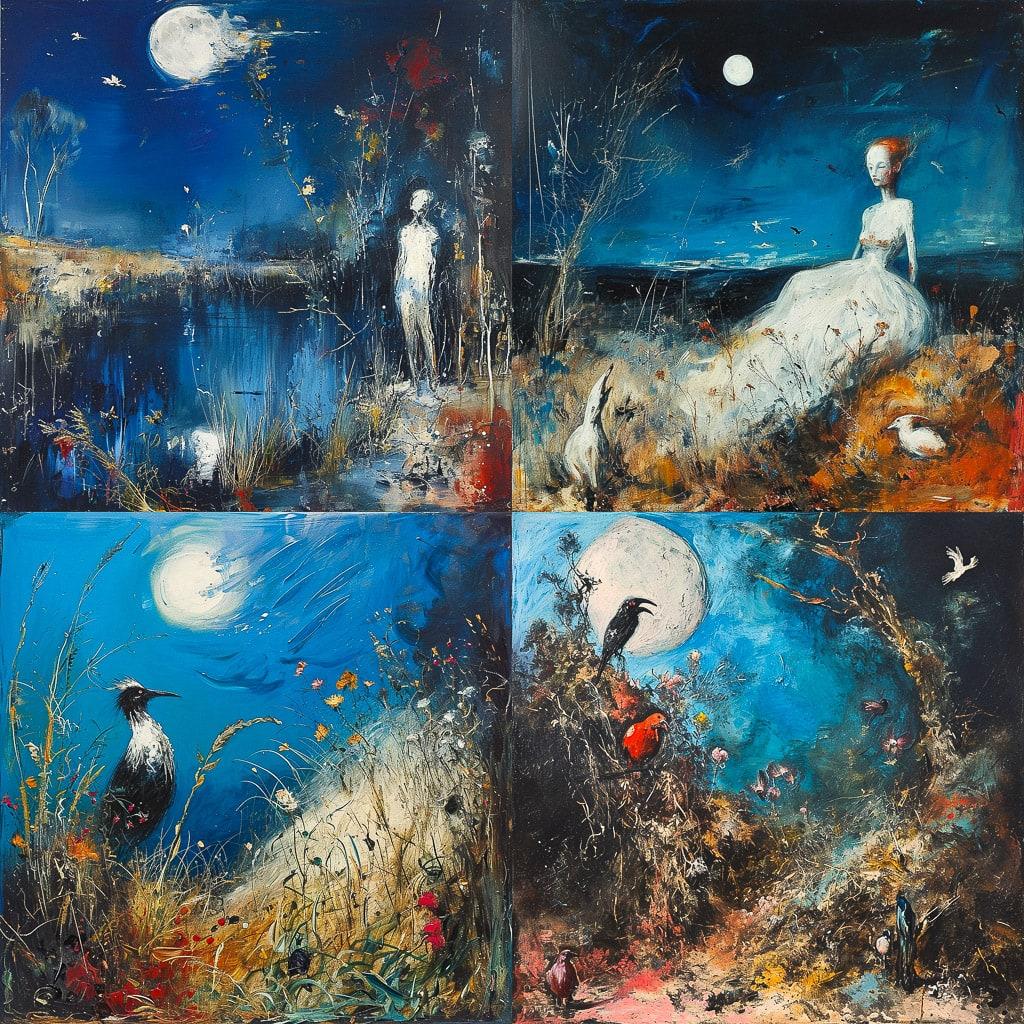 Arthur Boyd style, Midjourney V6, render 1 of 4