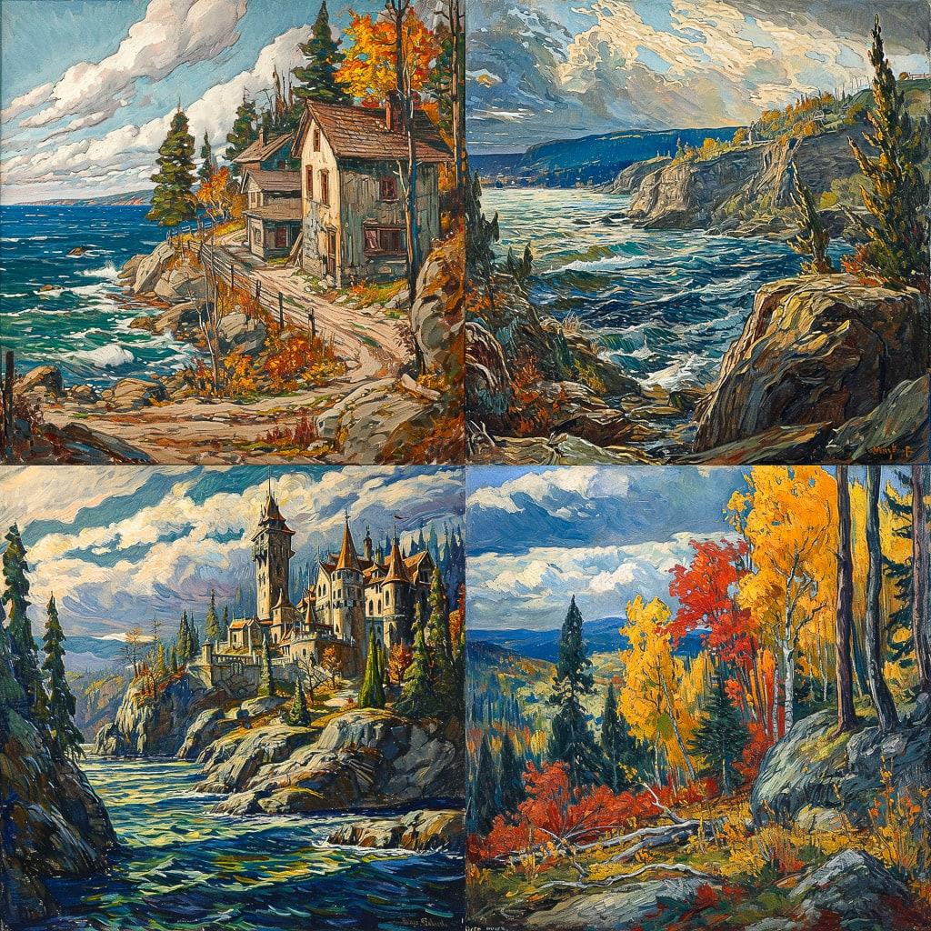 Arthur Lismer style, Midjourney V6, render 1 of 4
