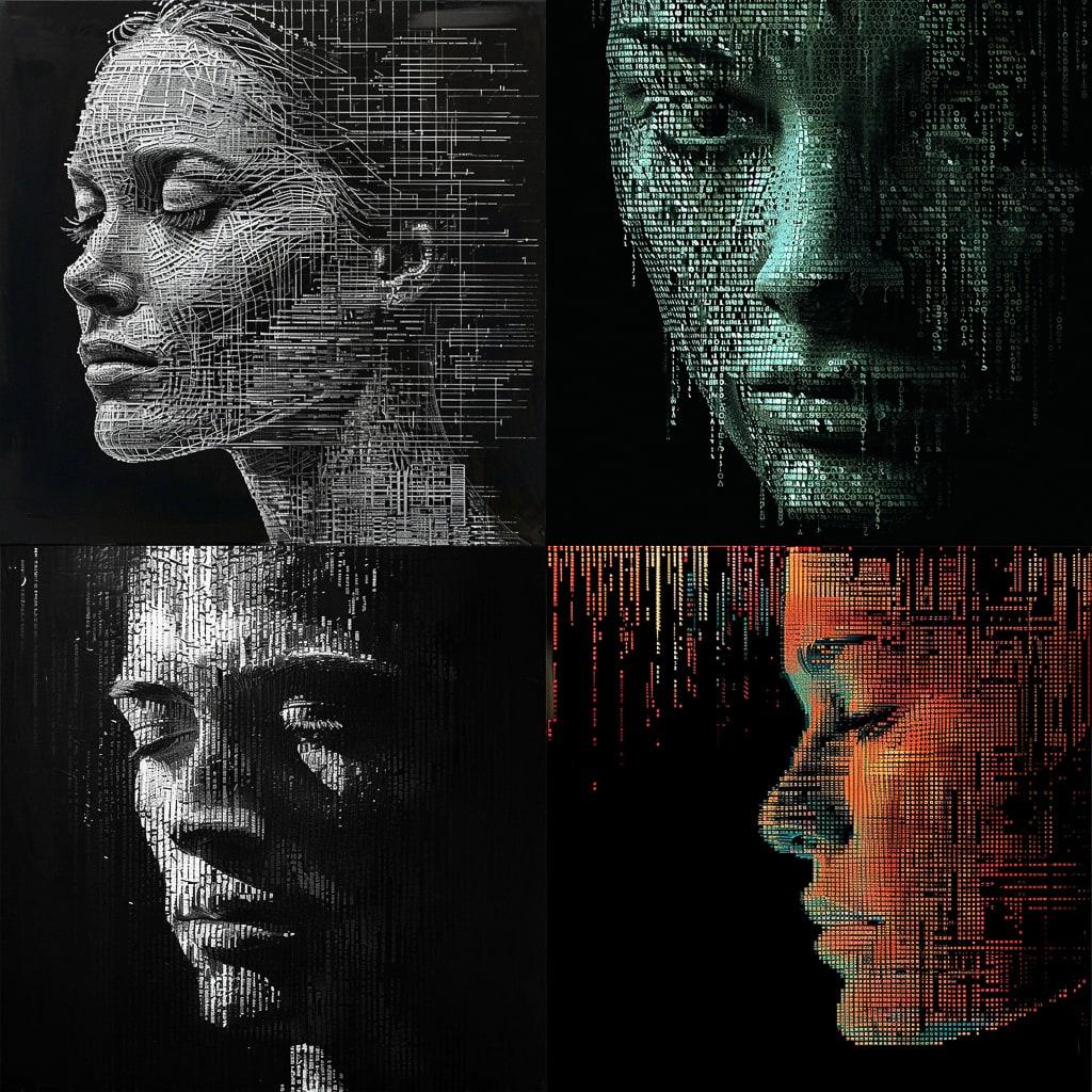 ASCII art style, Midjourney V6, render 1 of 4