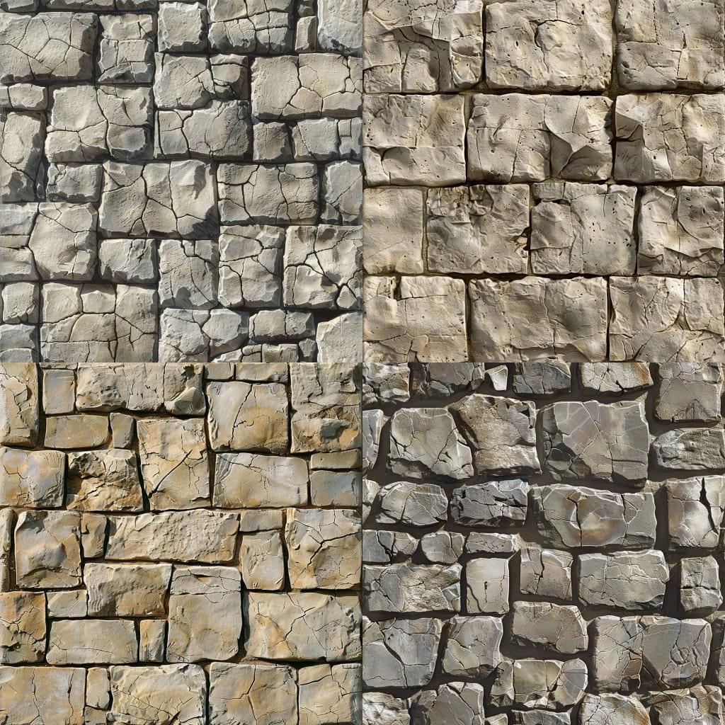 Ashlar texture style, Midjourney V6, render 1 of 4