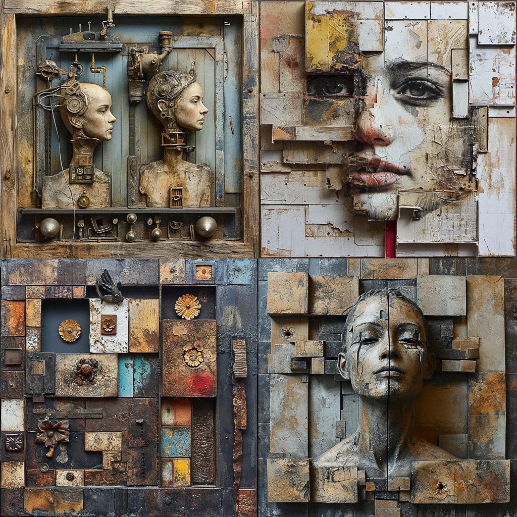 Assemblage style, Midjourney V6, render 1 of 4