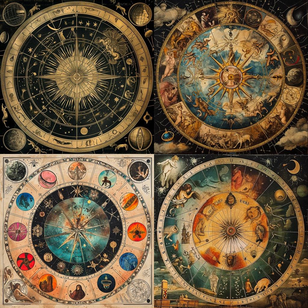 Astrological chart style, Midjourney V6, render 1 of 4