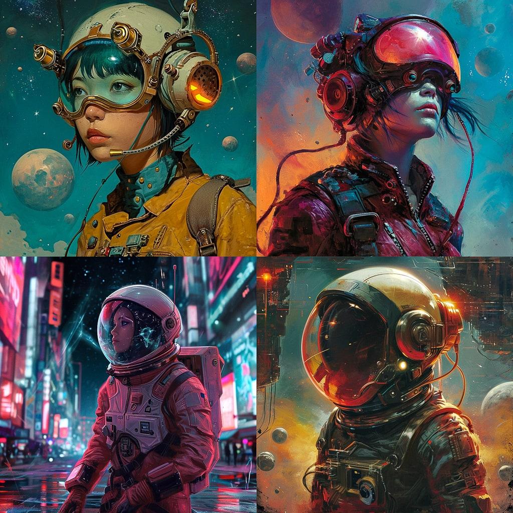 Astropunk style, Midjourney V6, render 1 of 4