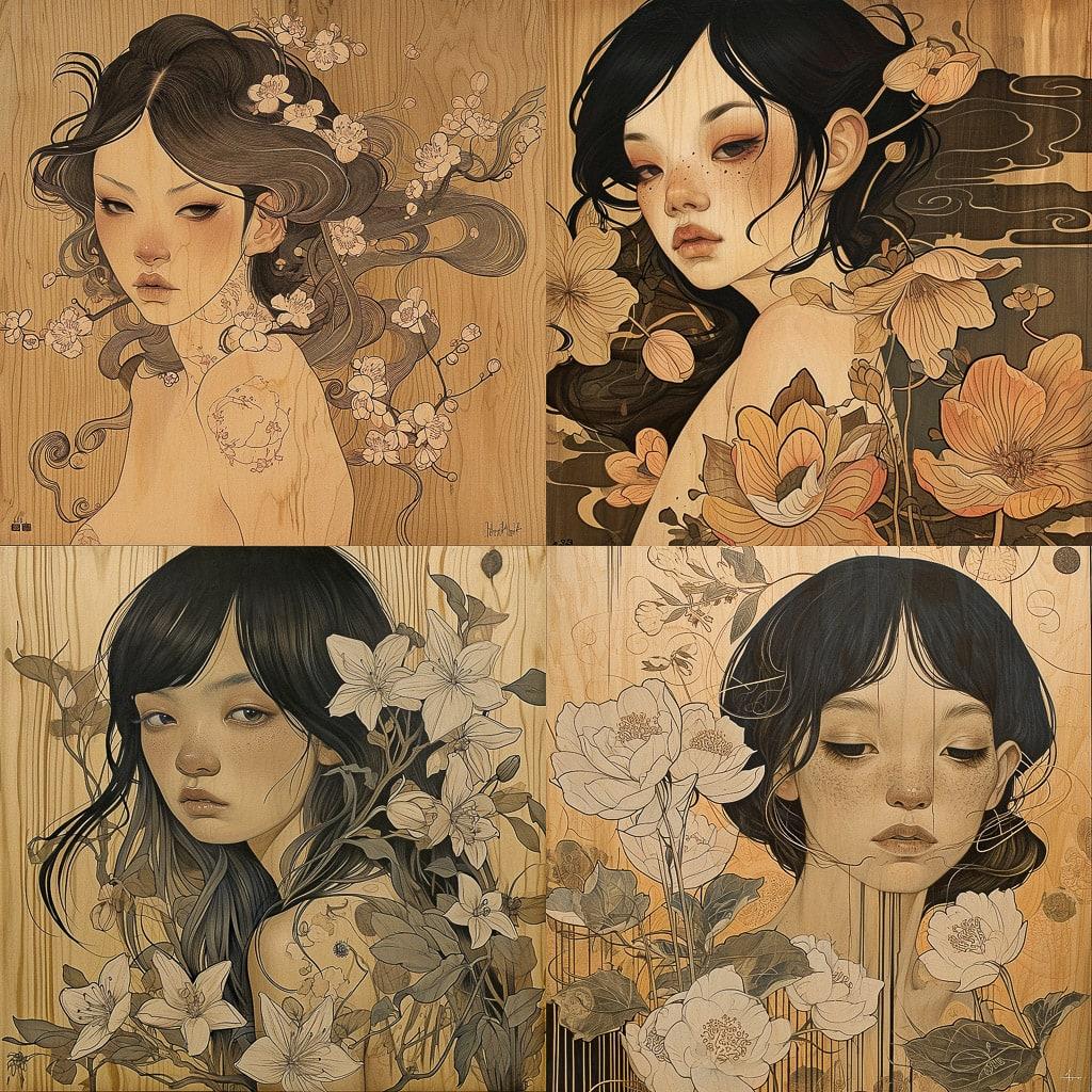 Audrey Kawasaki style, Midjourney V6, render 1 of 4