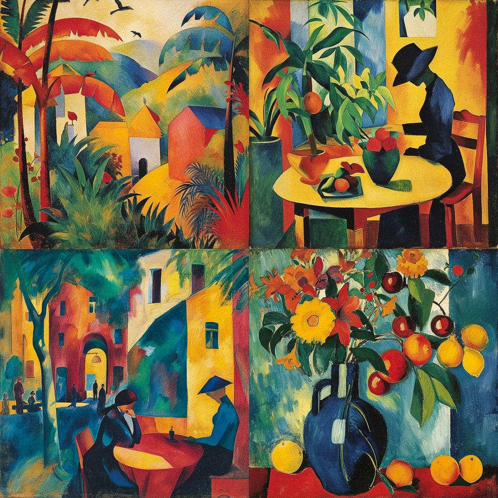 August Macke style, Midjourney V6, render 1 of 4