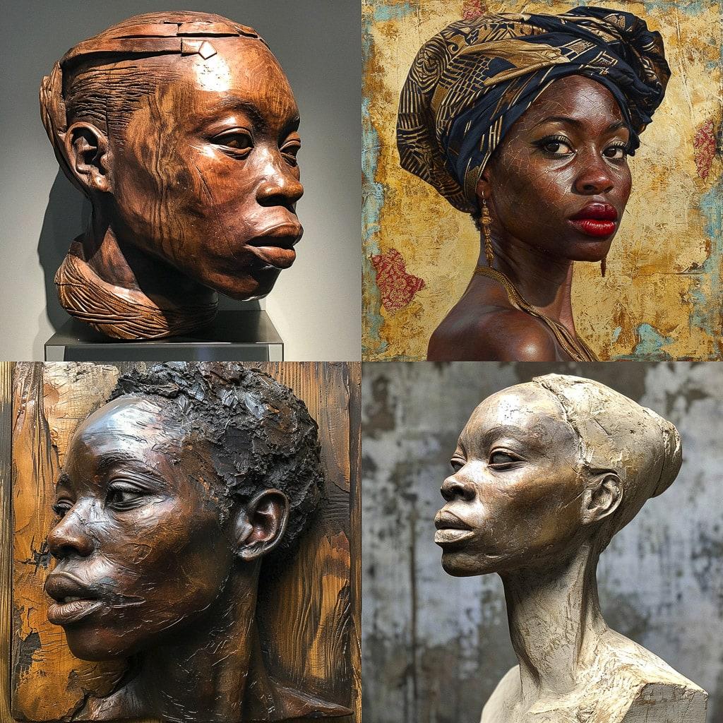Augusta Savage style, Midjourney V6, render 1 of 4