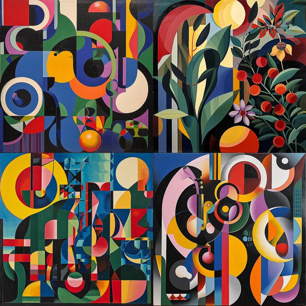 Auguste Herbin style, Midjourney V6, render 1 of 4