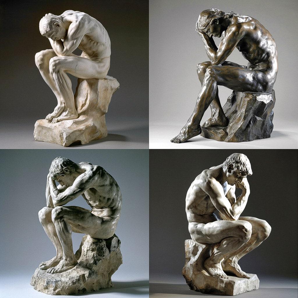 Auguste Rodin style, Midjourney V6, render 1 of 4