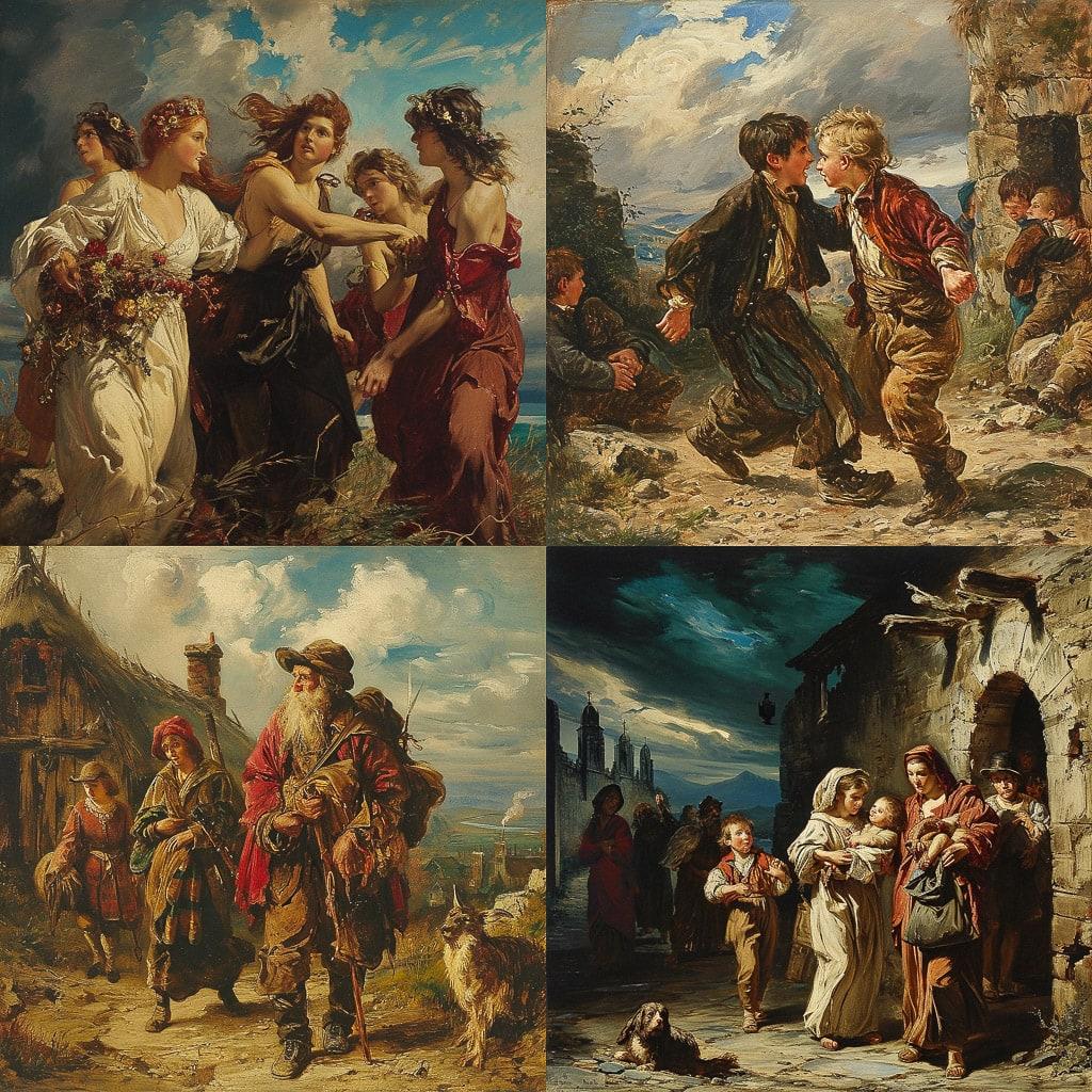 Augustus Edwin Mulready style, Midjourney V6, render 1 of 4
