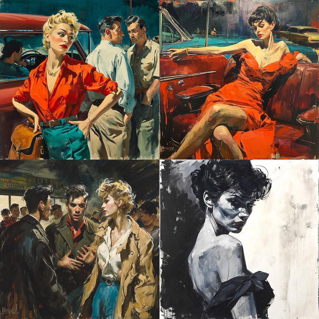 Austin Briggs style, Midjourney V6, render 1 of 4