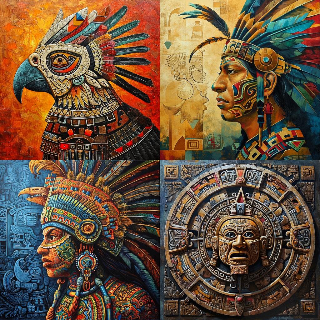 Aztec art style, Midjourney V6, render 1 of 4