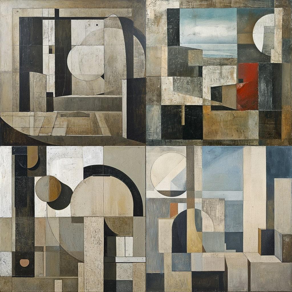 Ben Nicholson style, Midjourney V6, render 1 of 4