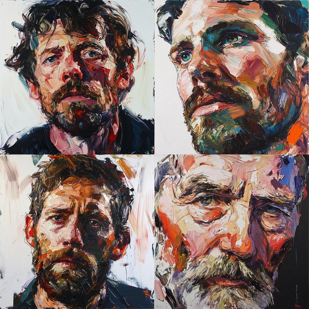 Ben Quilty style, Midjourney V6, render 1 of 4