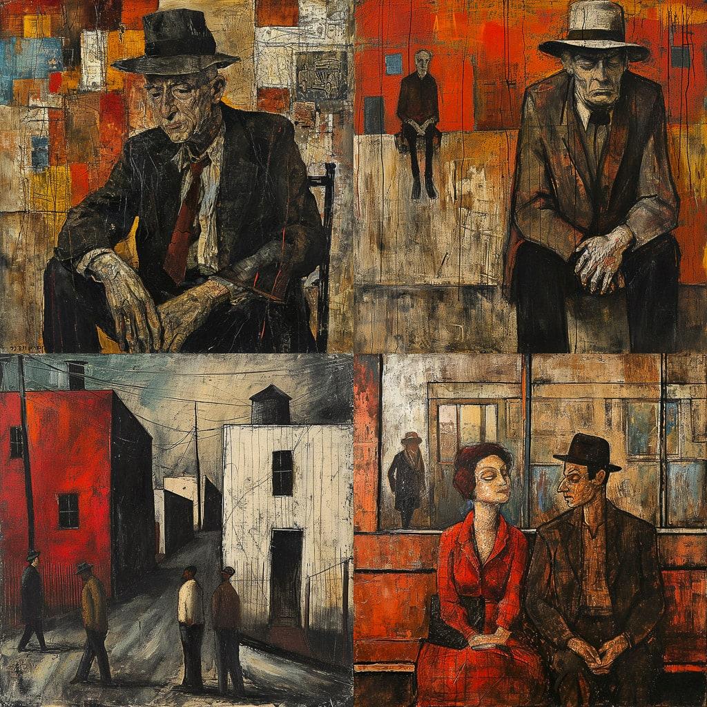 Ben Shahn style, Midjourney V6, render 1 of 4