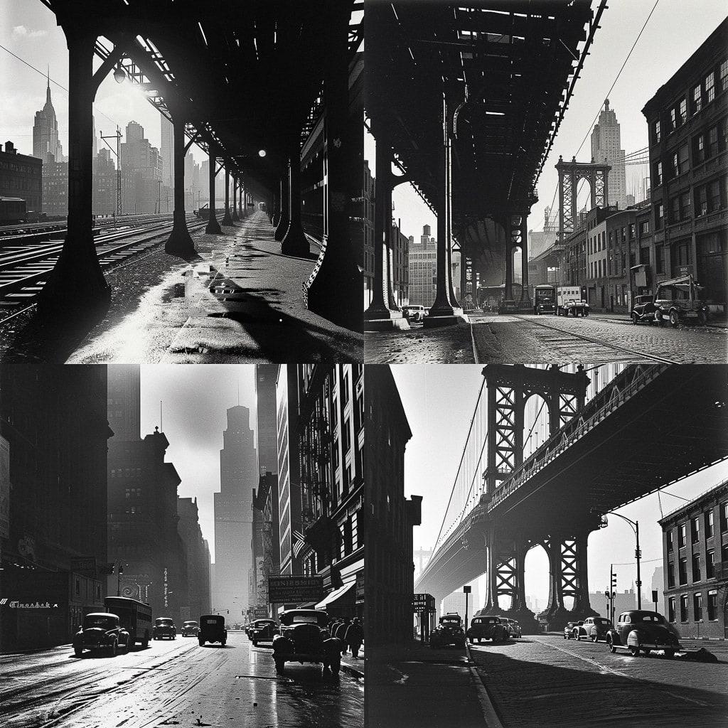 Berenice Abbott style, Midjourney V6, render 1 of 4