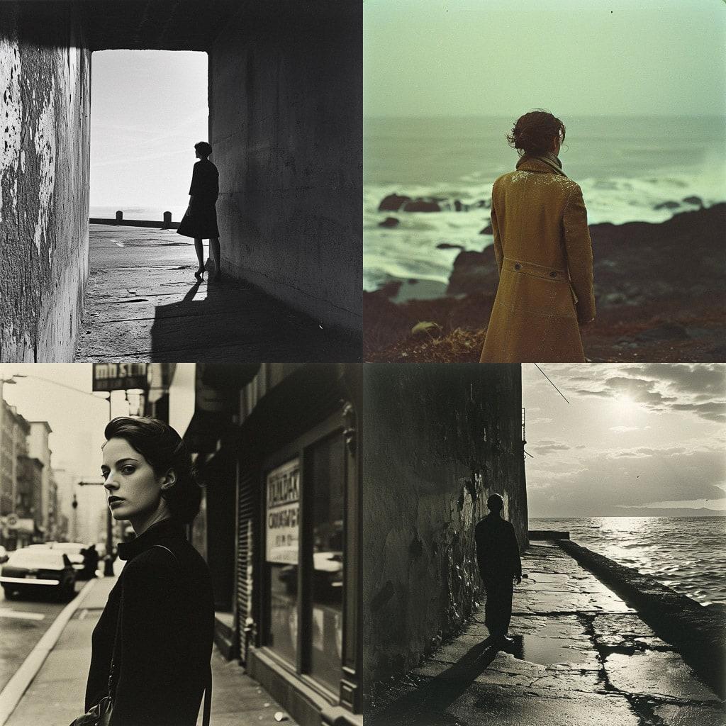 Bernard Plossu style, Midjourney V6, render 1 of 4