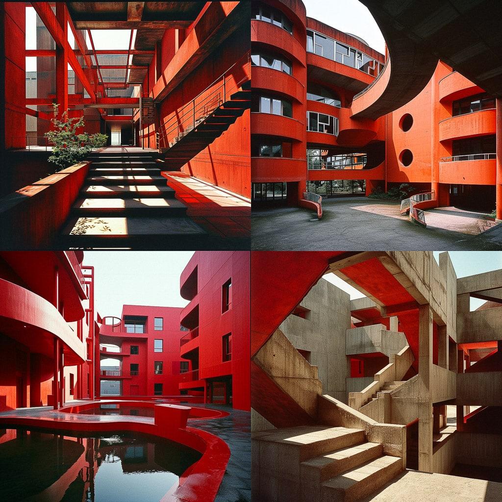Bernard Tschumi style, Midjourney V6, render 1 of 4