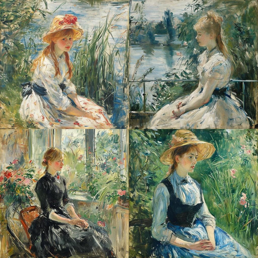 Berthe Morisot style, Midjourney V6, render 1 of 4