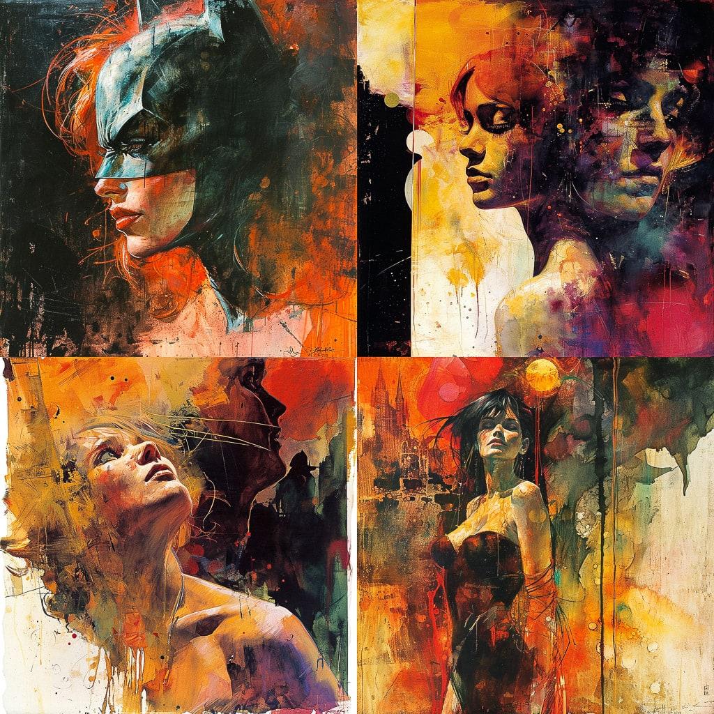 Bill Sienkiewicz style, Midjourney V6, render 1 of 4