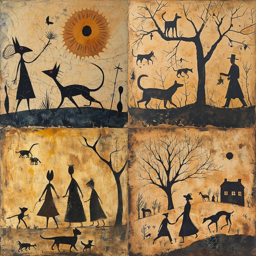 Bill Traylor style, Midjourney V6, render 1 of 4