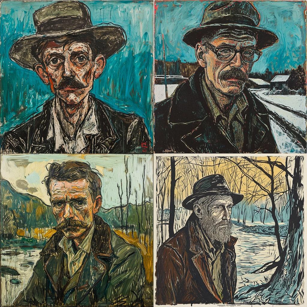 Billy Childish style, Midjourney V6, render 1 of 4