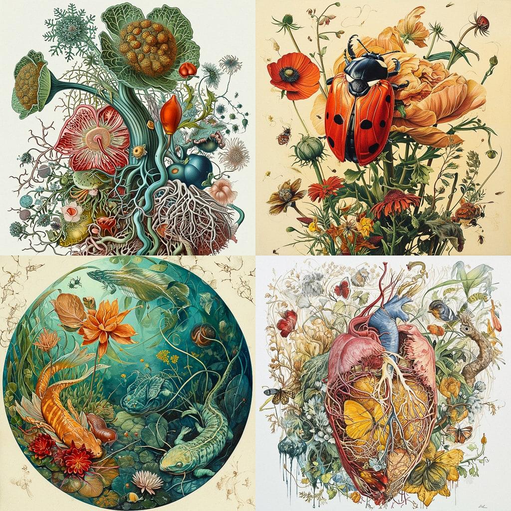 Biological illustration style, Midjourney V6, render 1 of 4