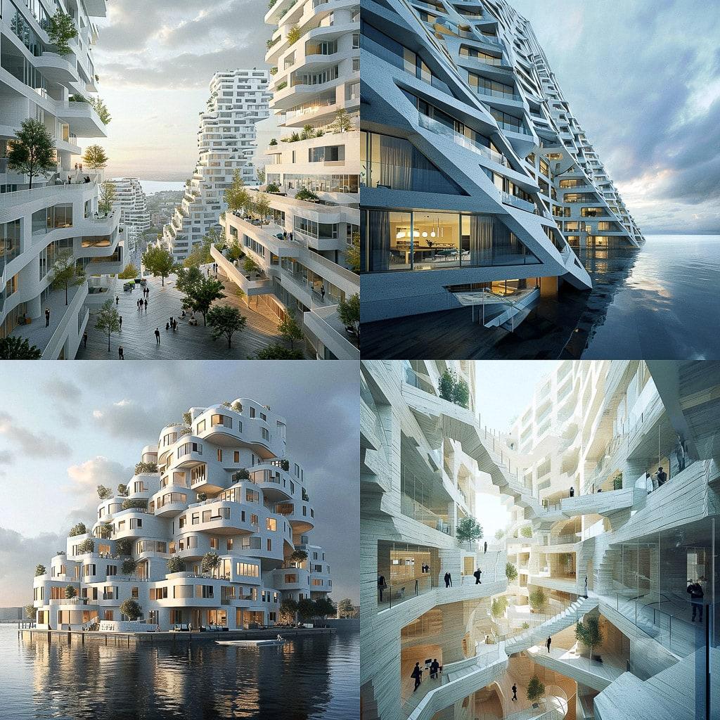 Bjarke Ingels style, Midjourney V6, render 1 of 4