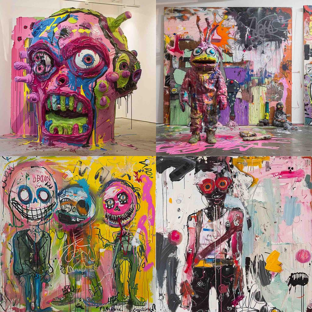 Bjarne Melgaard style, Midjourney V6, render 1 of 4