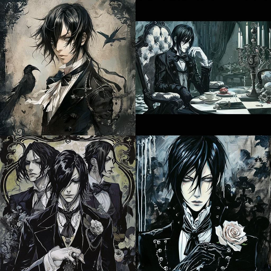 Black Butler style, Midjourney V6, render 1 of 4