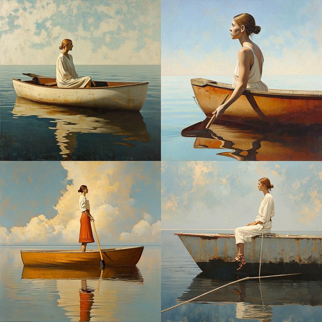 Bo Bartlett style, Midjourney V6, render 1 of 4