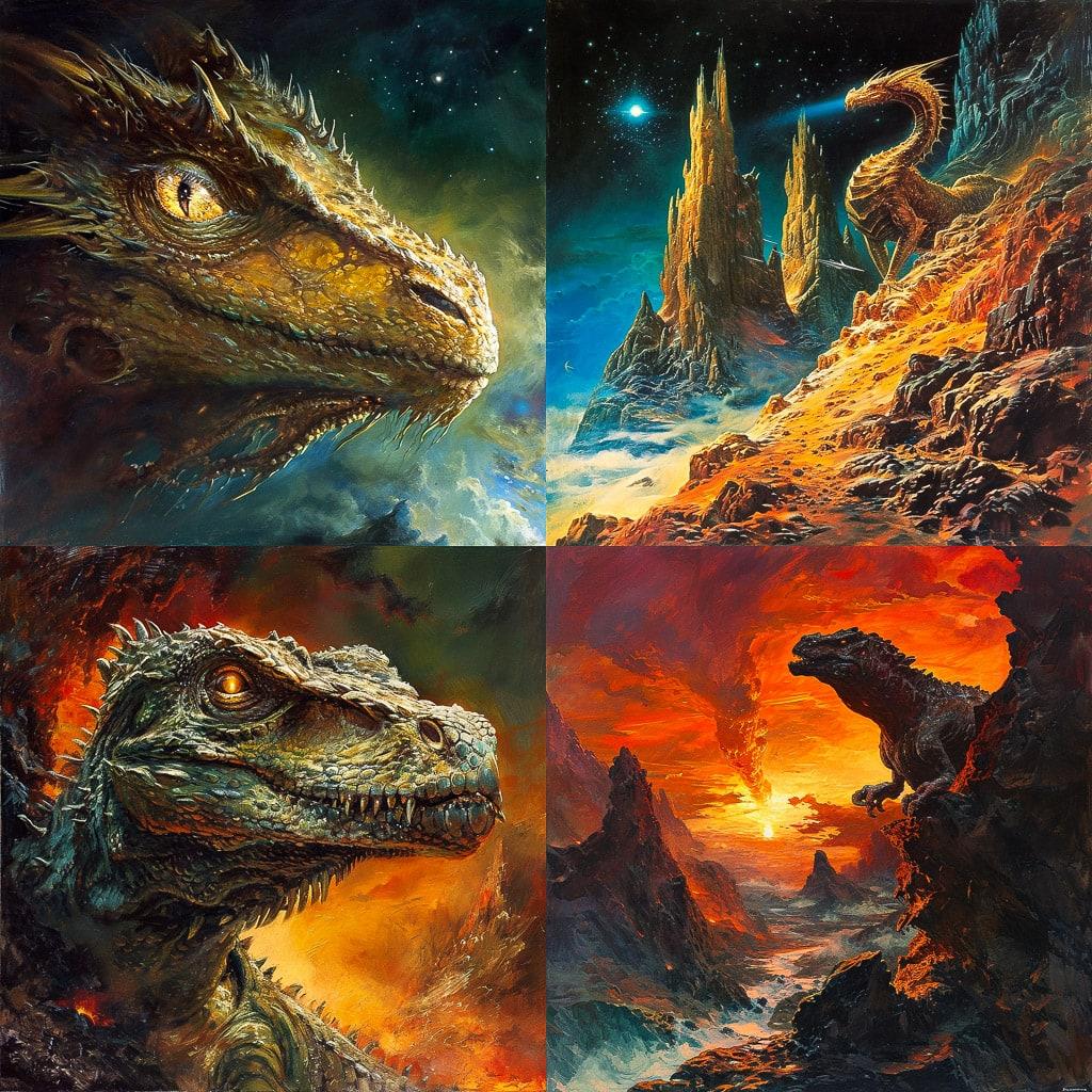 Bob Eggleton style, Midjourney V6, render 1 of 4